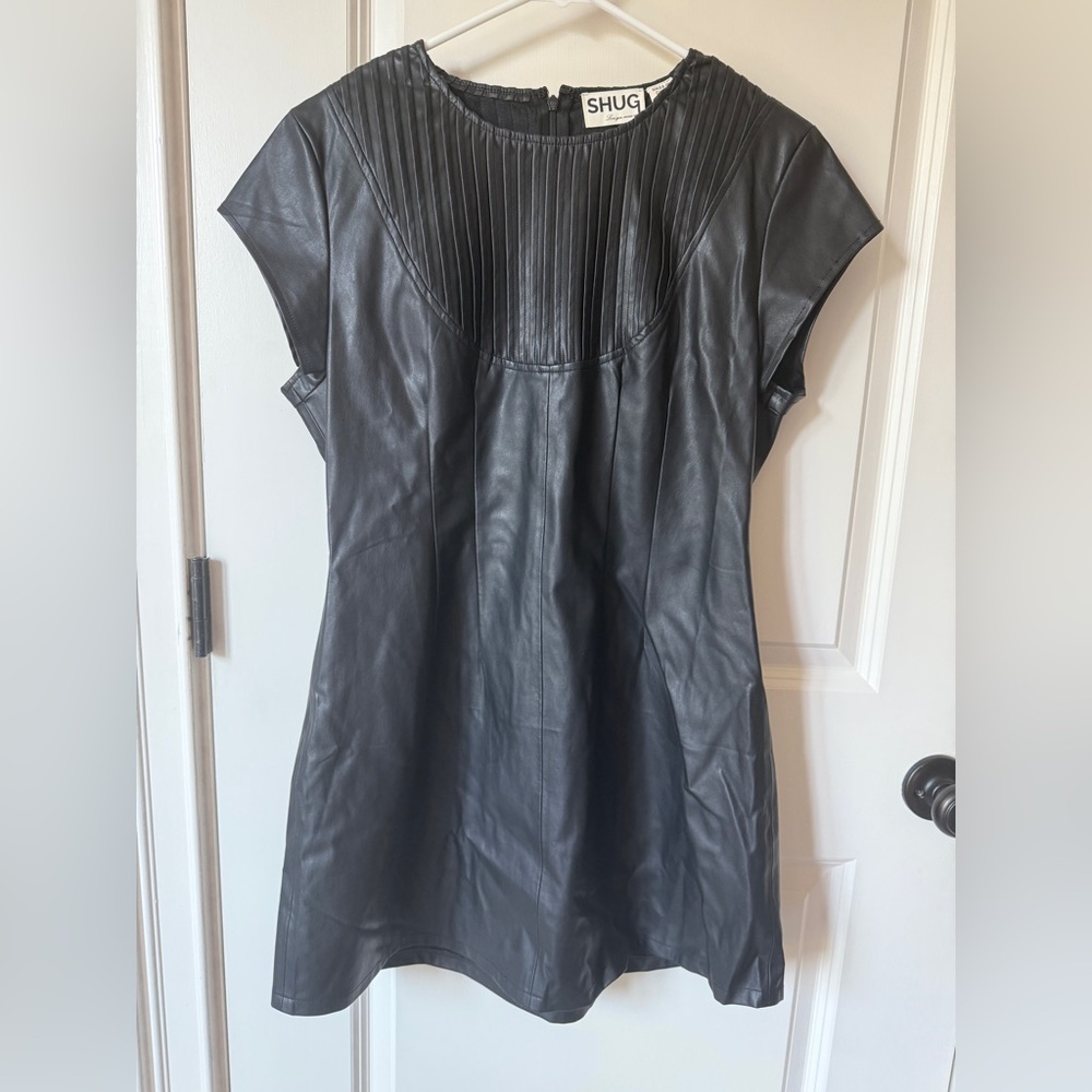 Shug Black Leather Tunic